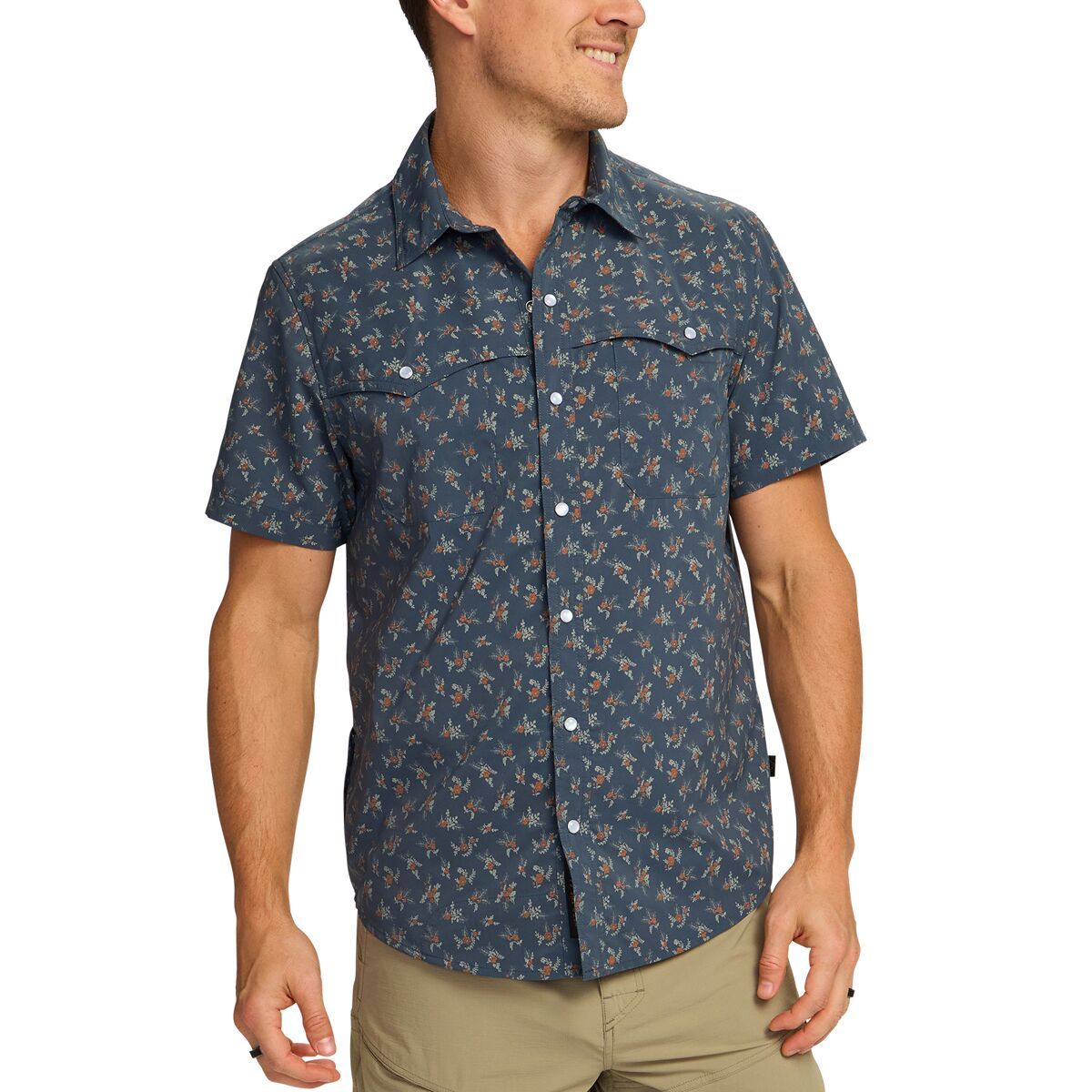Howler Brothers Open Country Tech Shirt - Men's | Rancher Floral/Dark Slate