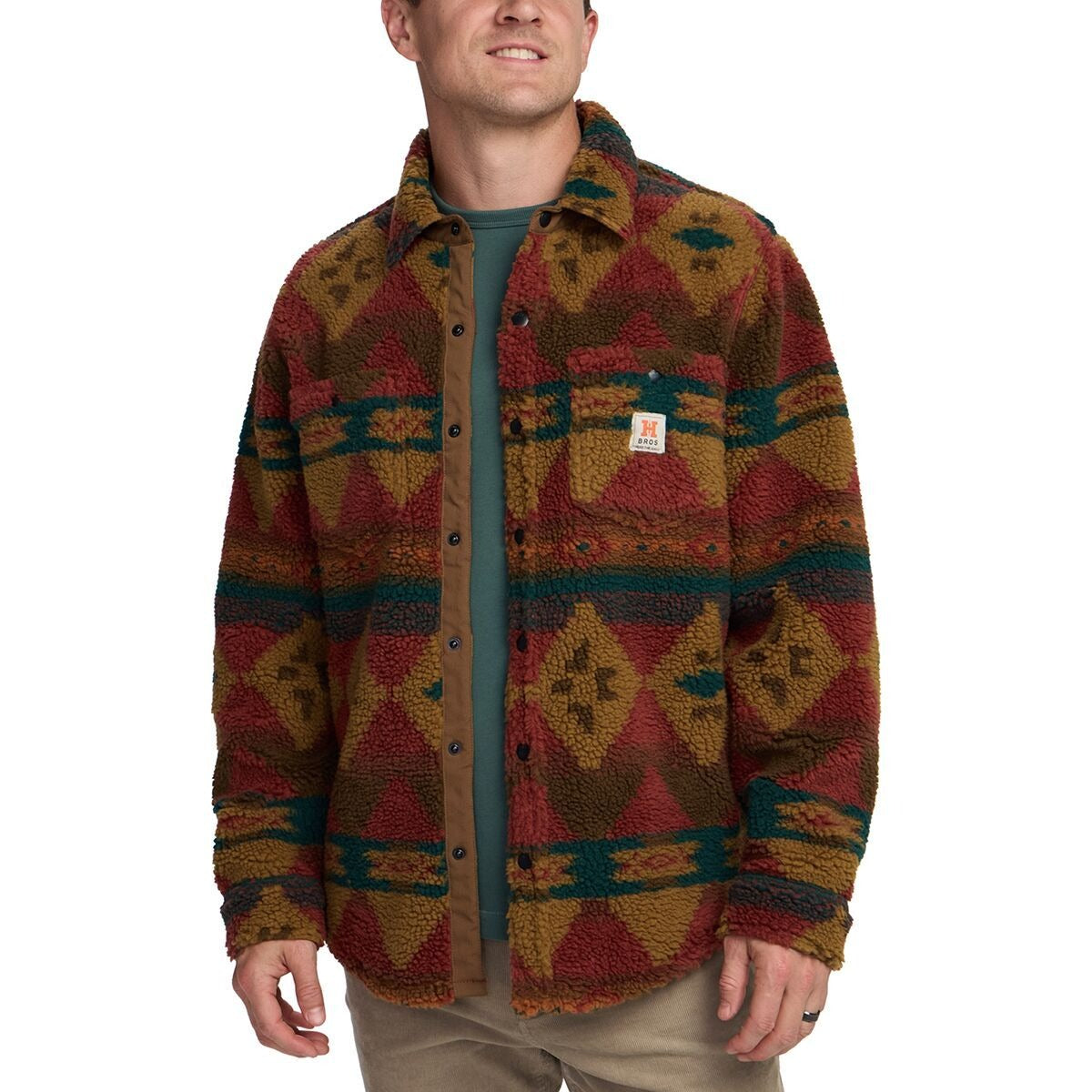 Howler Brothers Allegheny Fleece Overshirt - Men's | Mitla Motifs-Brick