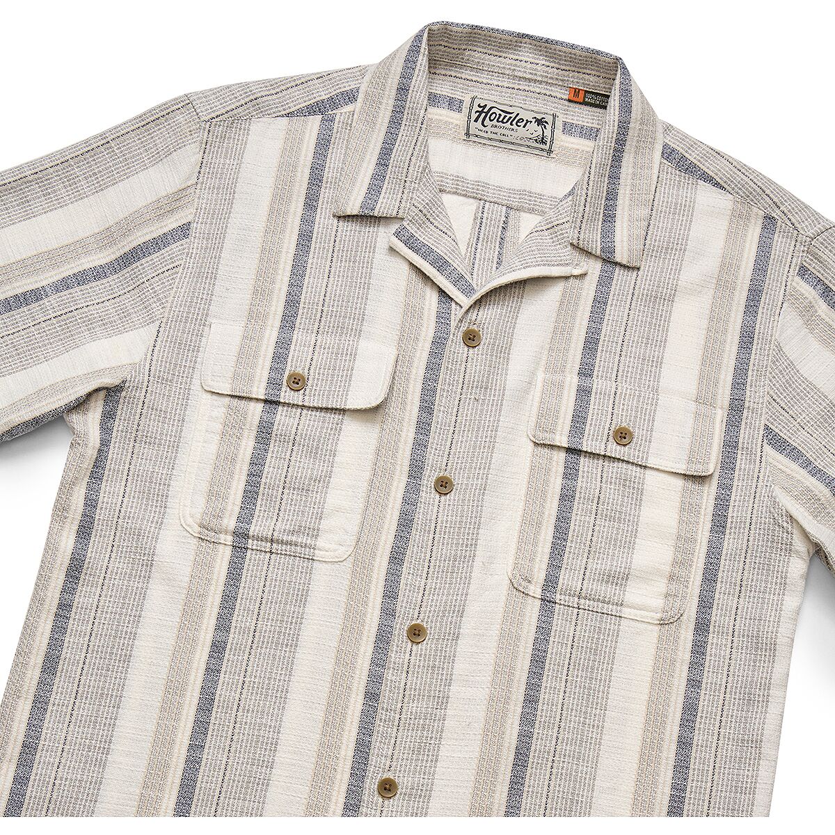 Howler Brothers Shores Club Shirt - Men's | Old Bill Stripe/Limestone