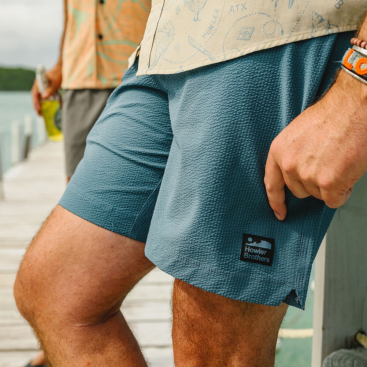 Howler Brothers Salado Short - Men's | Seersucker/Capers