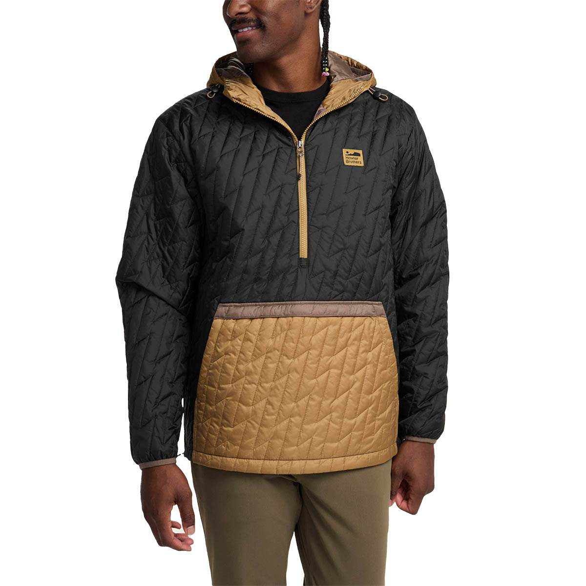 Howler Brothers Voltage Quilted Pullover Jacket - Men's | Black/Gold