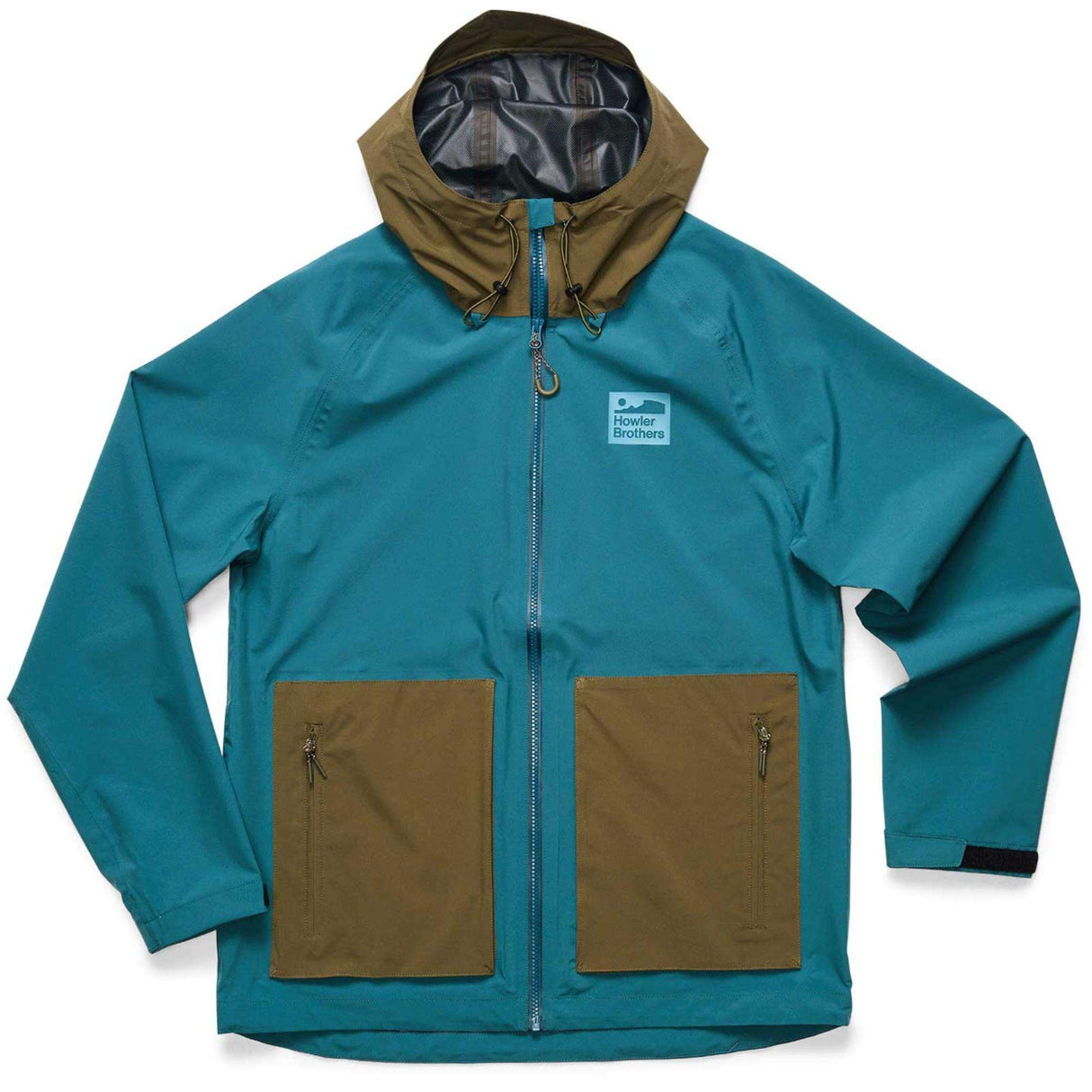 Howler Brothers Storm Splitter Rain Shell Jacket - Men's | Dark Teal/Dark Olive