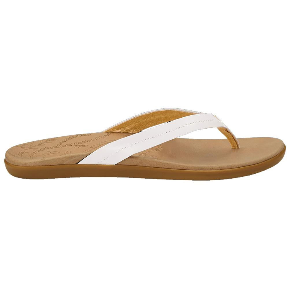 Olukai Honu Honu Flip Flop Womens | Bright White/ Golden Sand