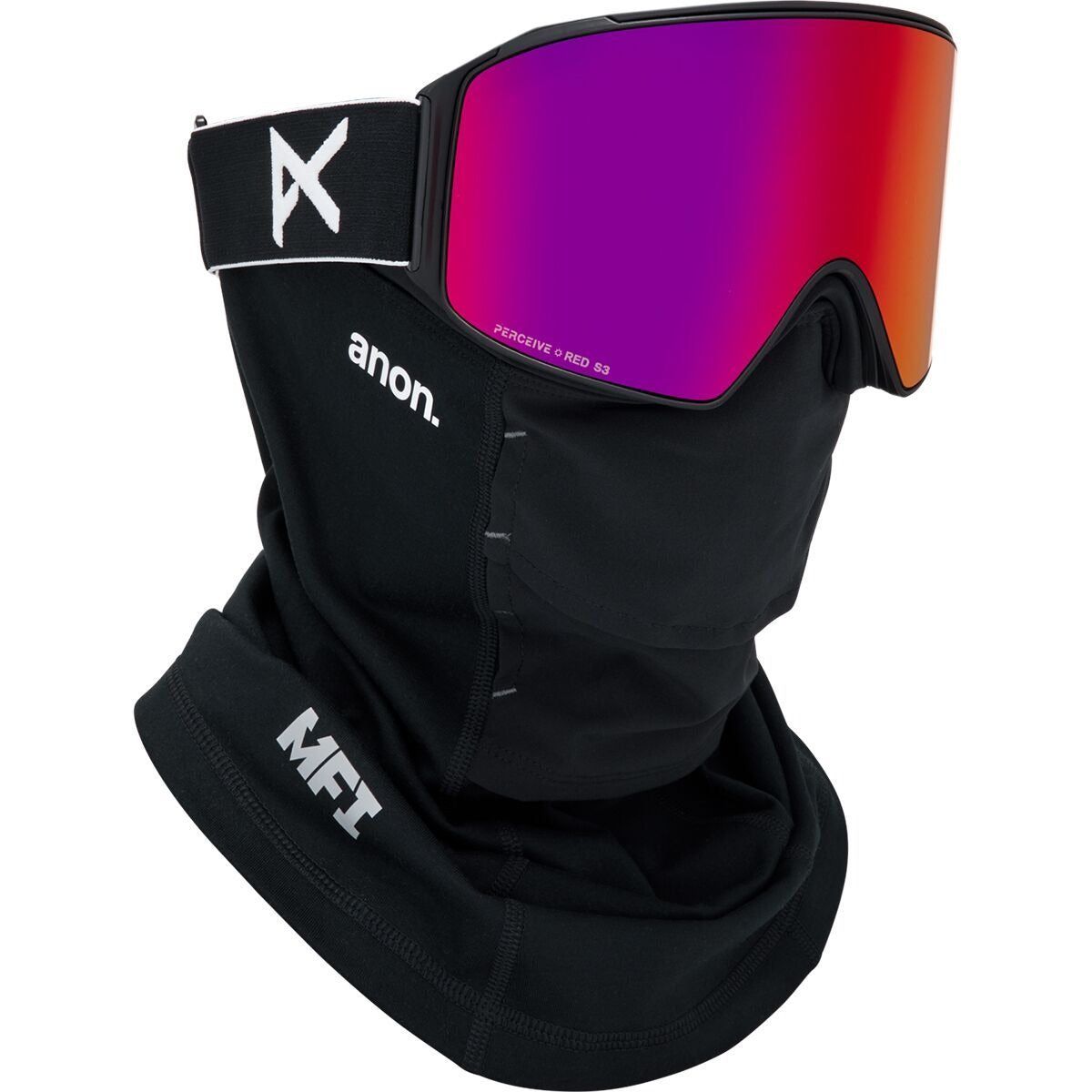 Anon M4 Cylindrical MFI Goggles | Black/Perceive Sunny Red