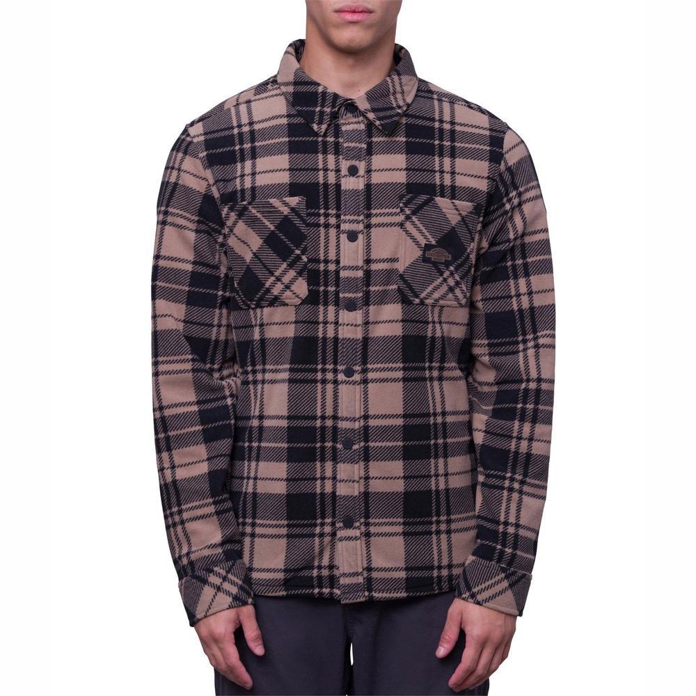 686 Sierra Fleece Flannel Shirt Jacket - Men's | Dune Plaid