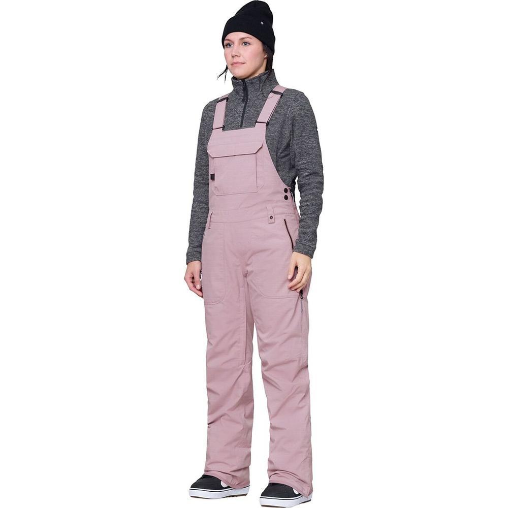 686 Black Magic Insulated Bib Pant - Women's | Dusty Mauve Geo Jacquard