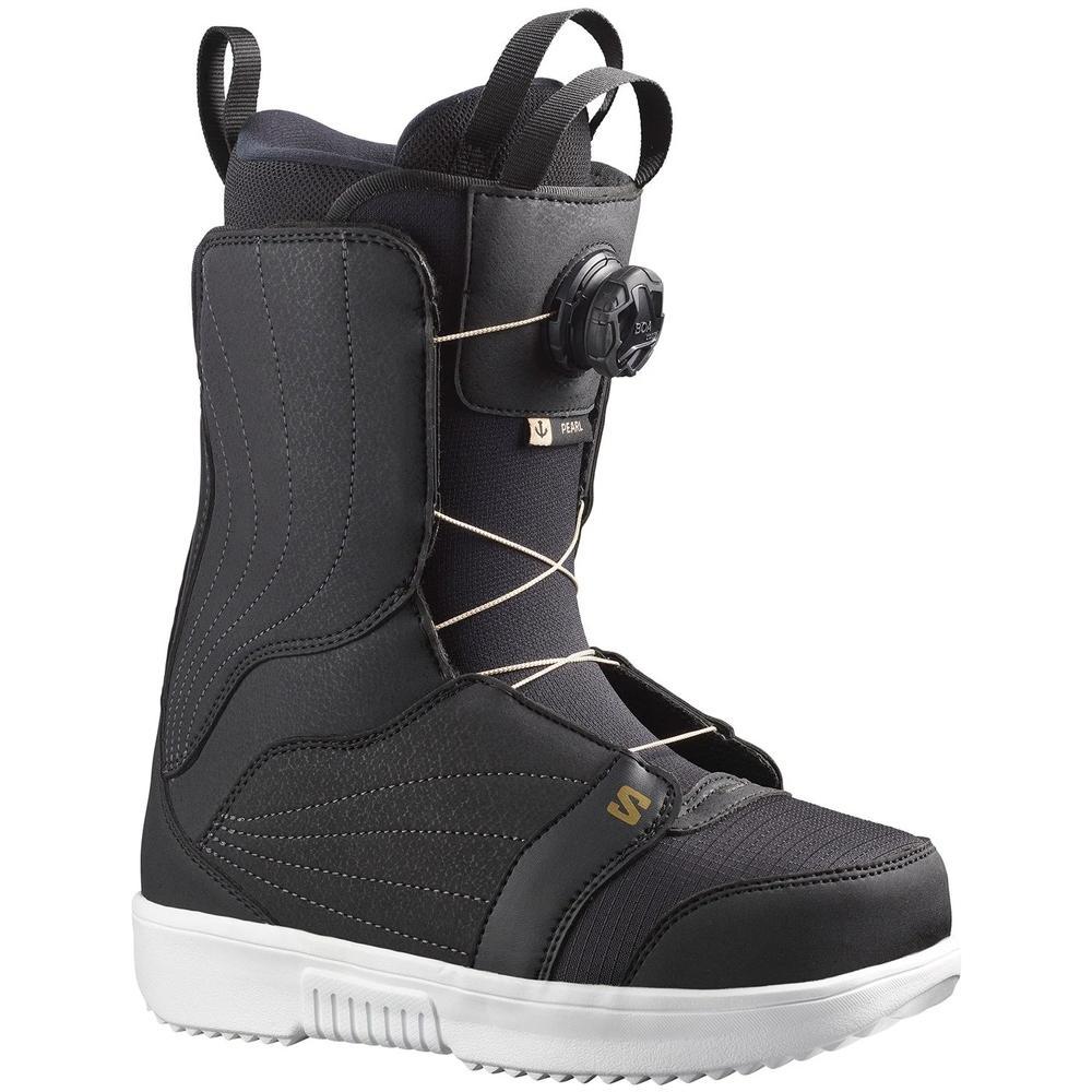 Salomon Pearl Boa Snowboard Boot - Women's | Black/White/Gold