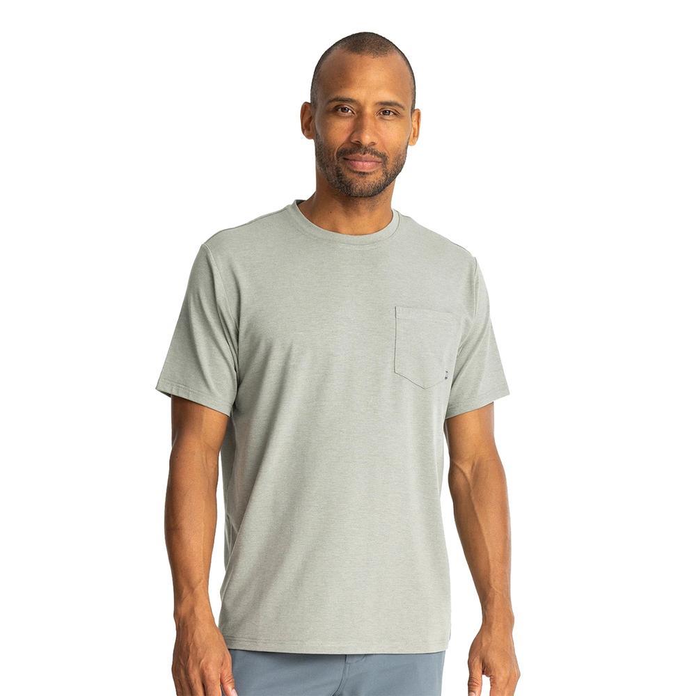 Free Fly Bamboo Flex Pocket Tee - Men's | Heather Agave Green