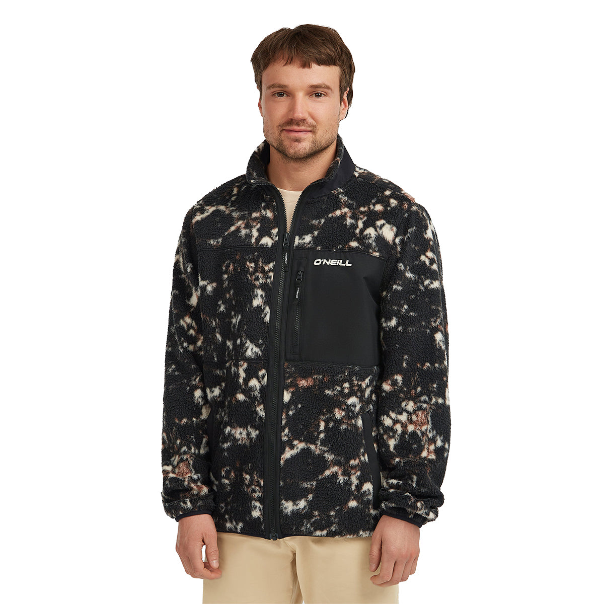 O'Neill High Pile Full Zip Fleece - Men's | Black/Beige/Quarry