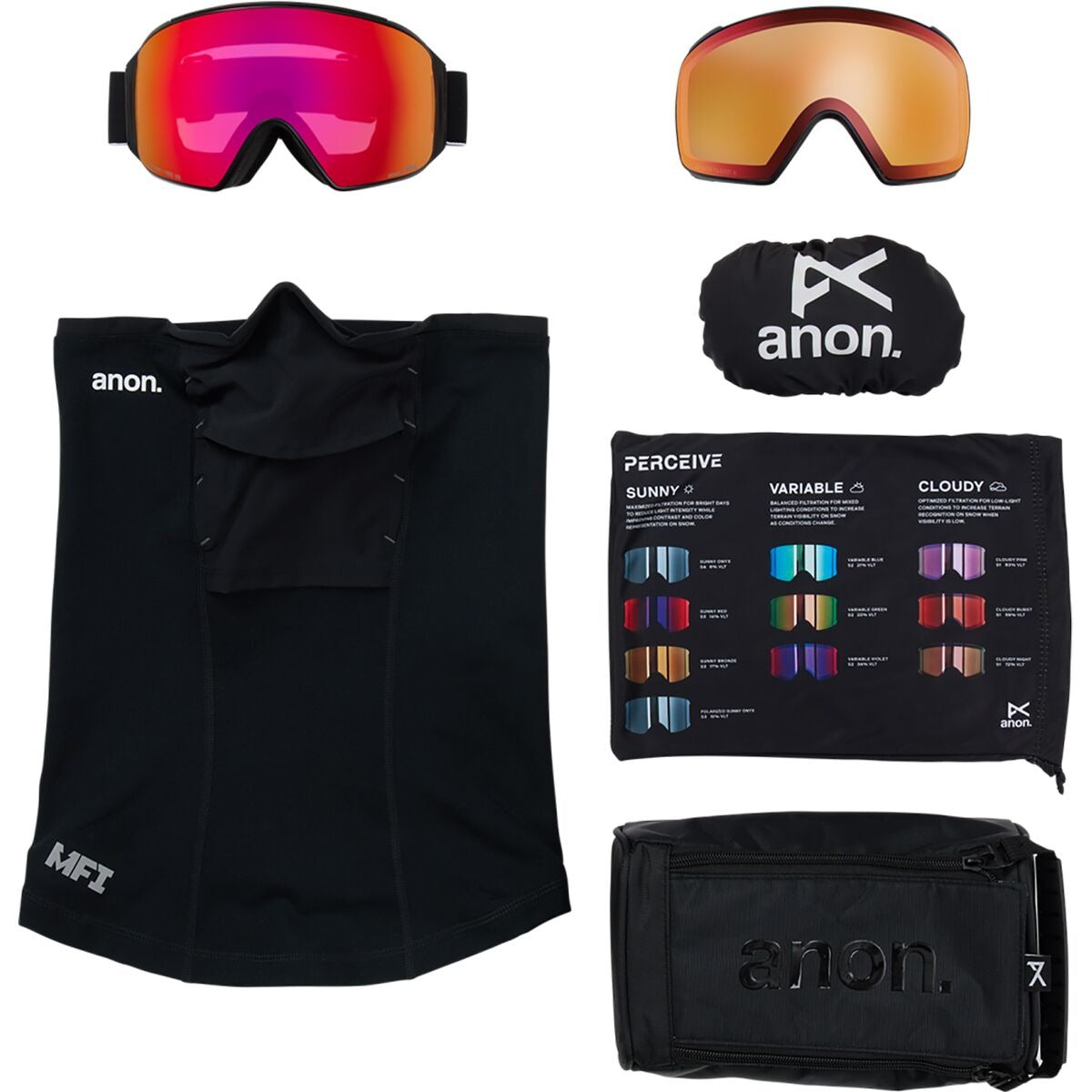 Anon M4S MFI Toric Goggles | Black/Perceive Sunny Red