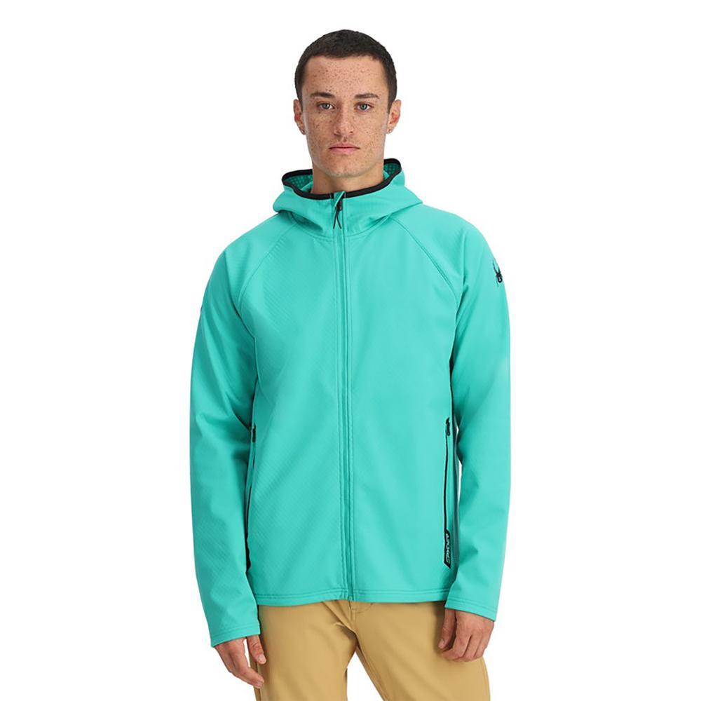 Spyder Gridweb Shellfleece Hooded Jacket - Men's | Teal Green