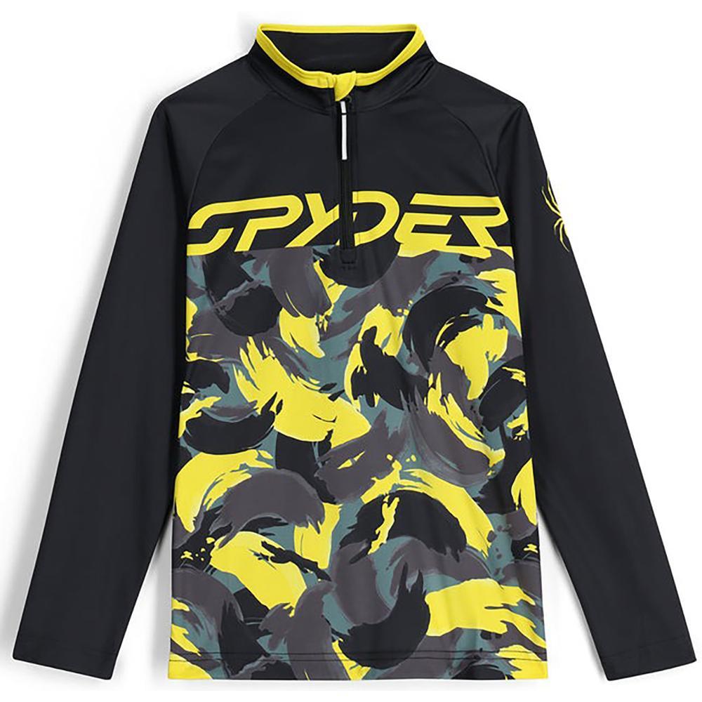Spyder Camo Half Zip Top - Boy's | Acid Yellow