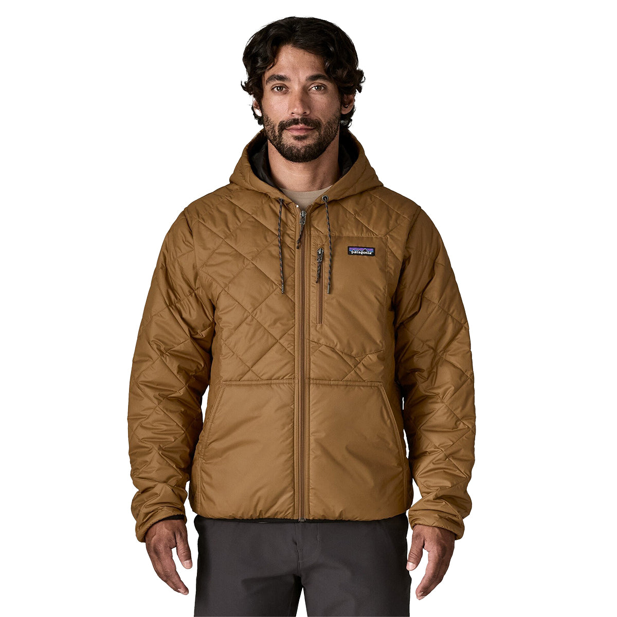 Patagonia Diamond Quilted Bomber Hooded Jacket - Men's | Deer Brown