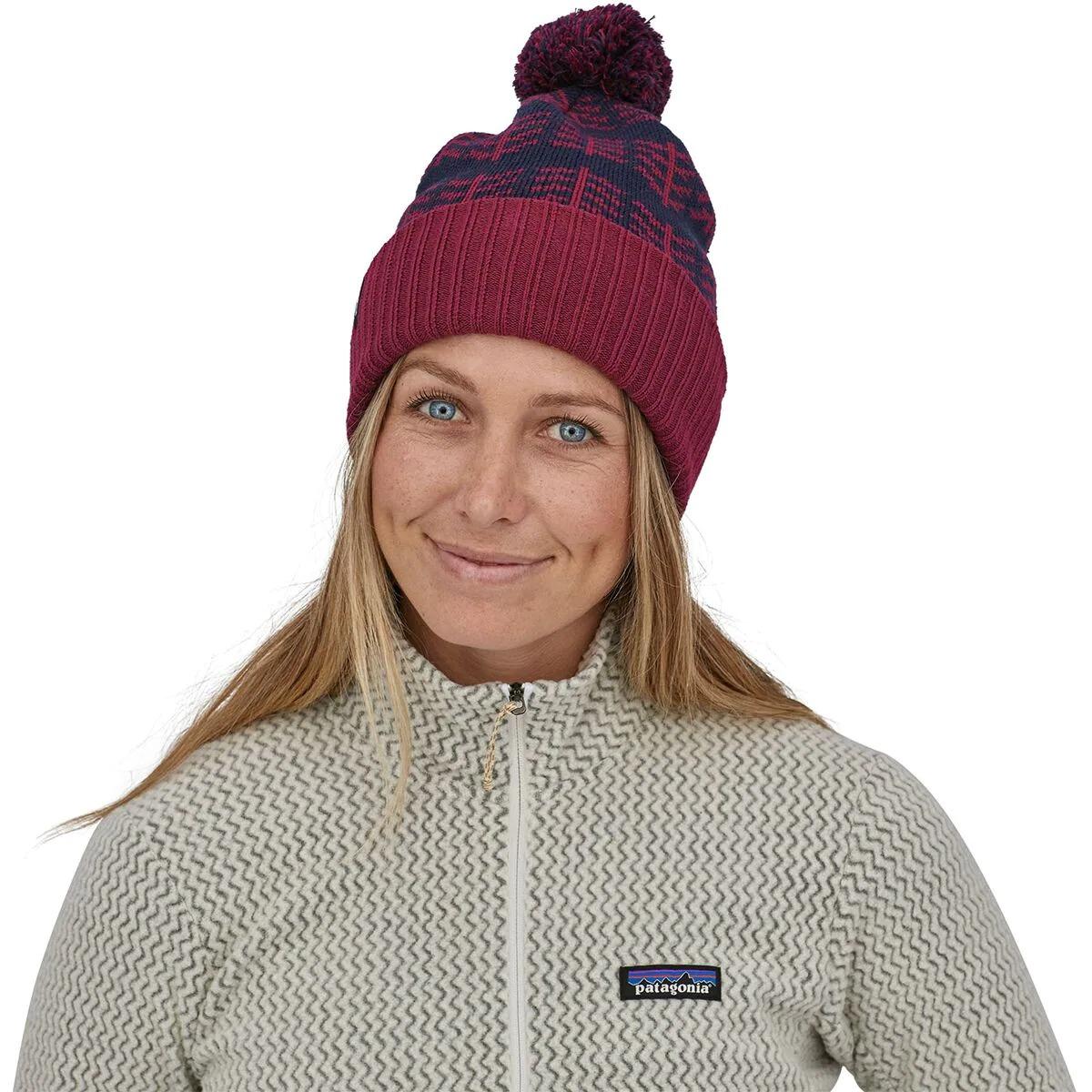 Patagonia Powder Town Beanie | Line Logo Ridge Patch: Wyoming Green