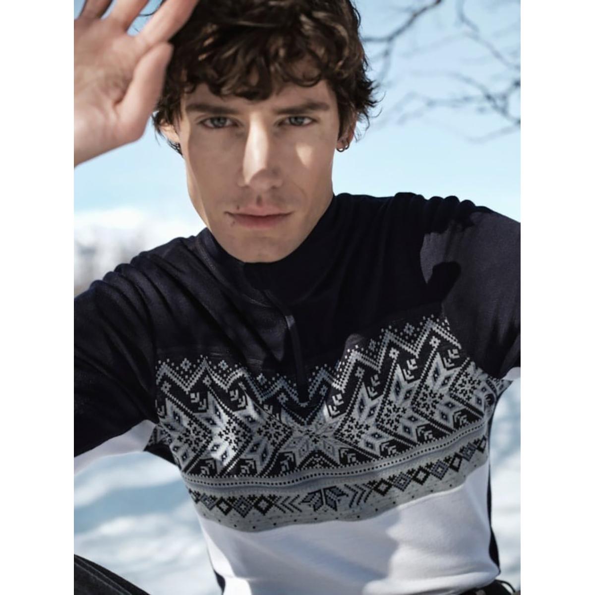 Dale of Norway Vail Half Zip Baselayer - Men's | Off White Navy