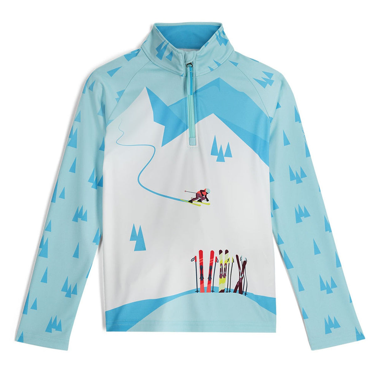 Spyder Surface 1/2 Zip Mid Layer - Girls' | Crystal Blue