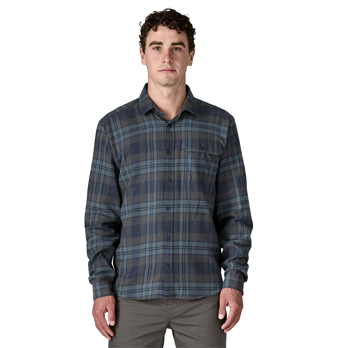 Patagonia Long-Sleeve Cotton in Conversion Fjord Flannel Shirt - Men's | Paw: Smolder Blue