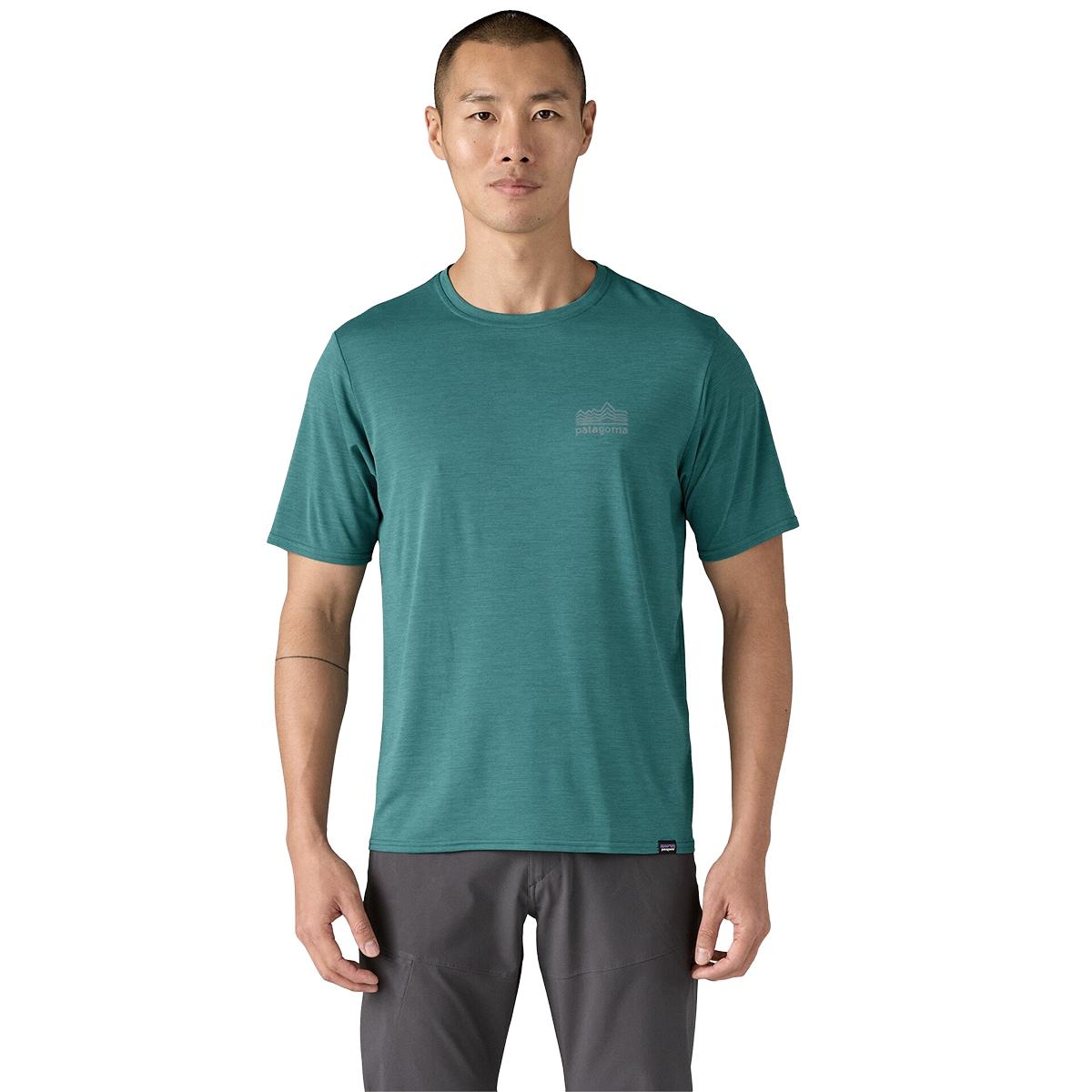 Patagonia Capilene Cool Daily Graphic ShortS-leeve Shirt - Men's | Strataspire: Wetland Blue X-Dye