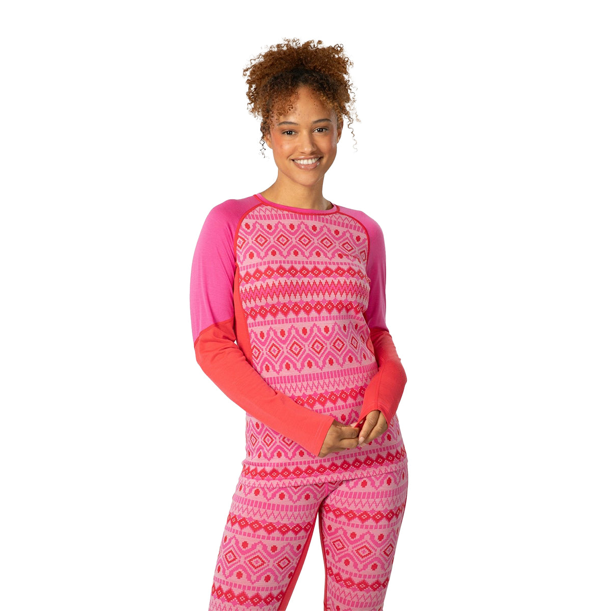 Kari Traa Malia Long-Sleeve Crew Baselayer - Women's | Shocking Pink