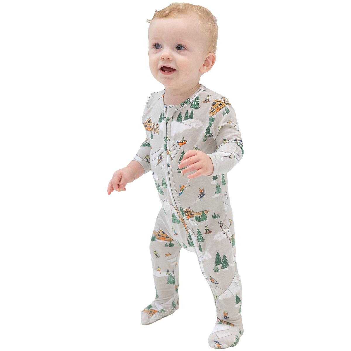 Angel Dear 2 Way Zipper Footie - Toddler | Winter Fun Skiers