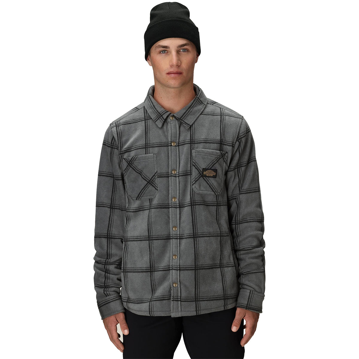 686 Sierra Fleece Flannel Shirt Jacket - Men's | Rhino Grey Plaid