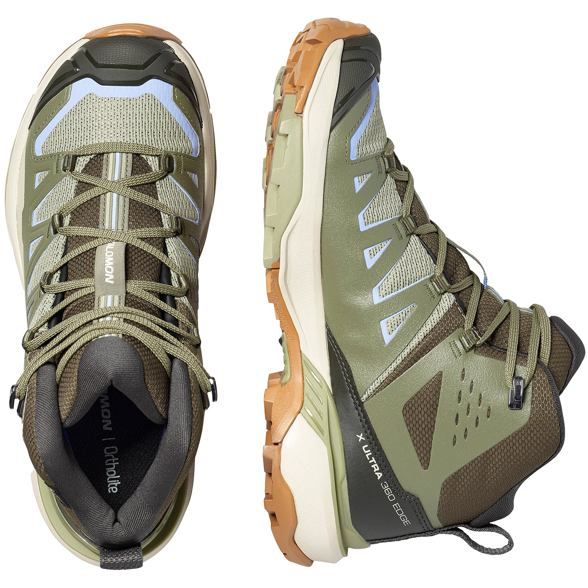 Salomon X Ultra 360 Edge Mid GTX Hiking Boot - Women's | Tea/Deep Lichen Green/Brunnera Blue