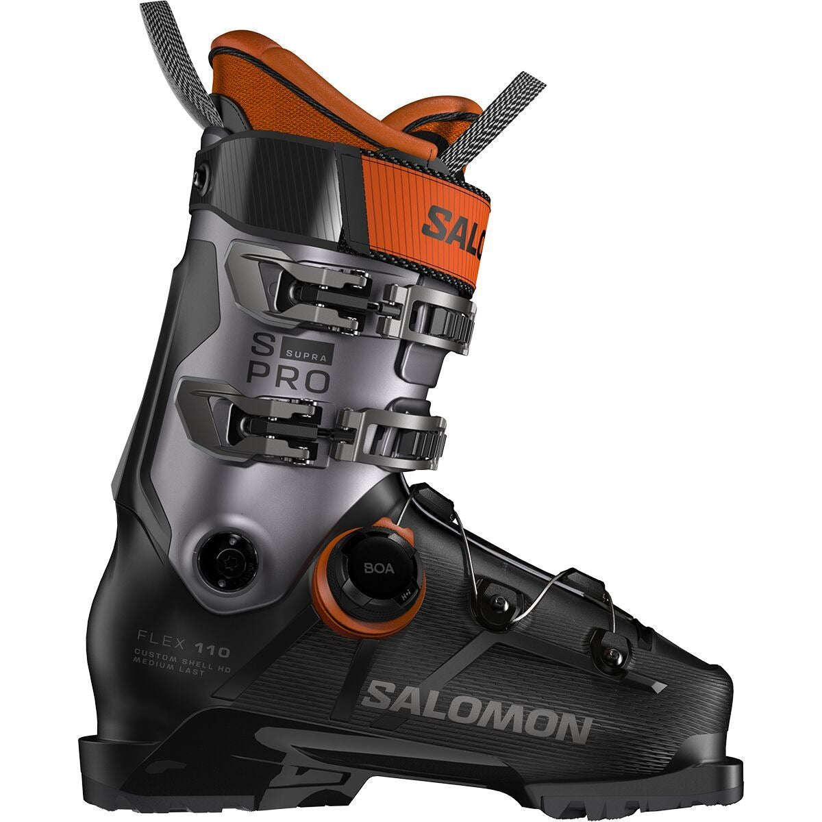 Salomon S/Pro Supra BOA 110 Boot - 2026 | Black/Beluga Met./Orange Tiger