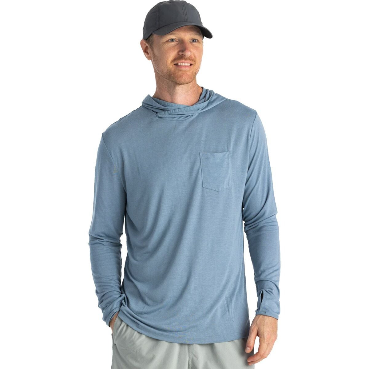 Free Fly Bamboo Lightweight Hoodie - Men's | Blue Fog