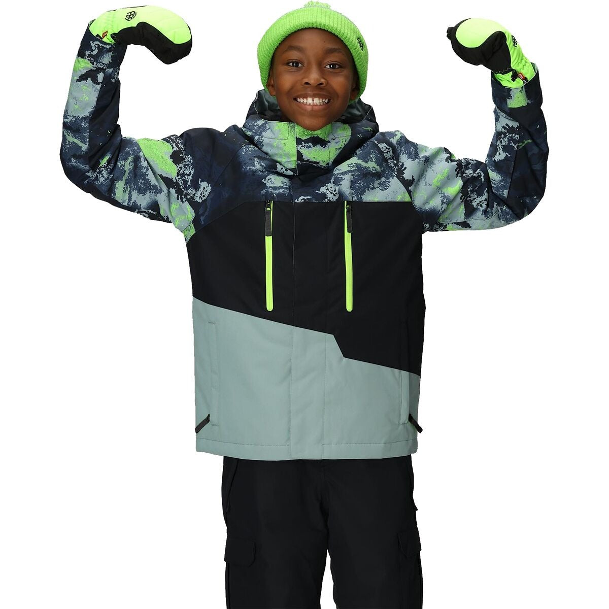 686 Geo Insulated Jacket - Boys' | Blue Hemisphere Colorblock