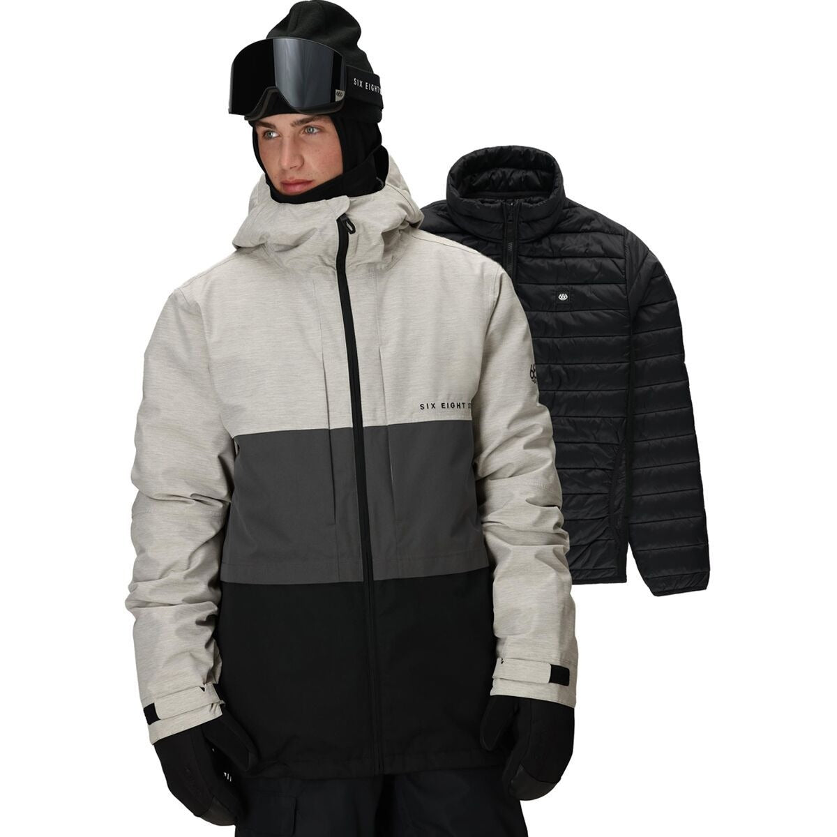 686 Smarty 3-in-1 Form Jacket - Men's | White Heather Colorblock