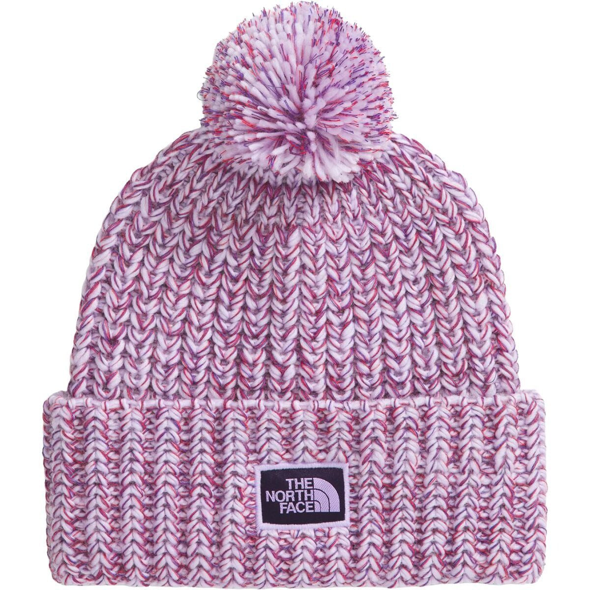 The North Face Cozy Chunky Cabin Beanie | Lite Lilac/Peak Purple/Eternal Purple/TNF Red