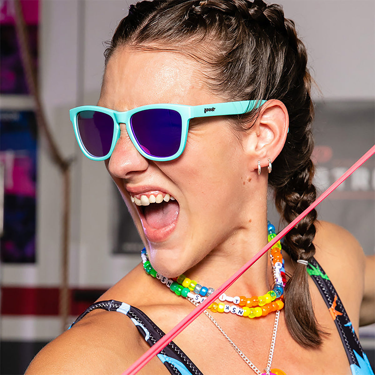 Goodr OG Polarized Sunglasses | Electric Dinotopia Carnival