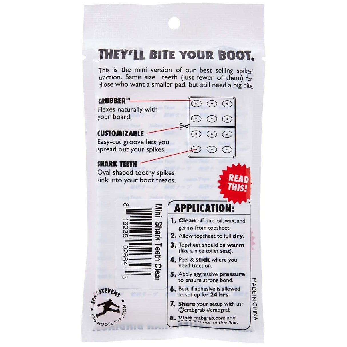 Crab Grab Mini Shark Teeth Stomp Pad | Clear