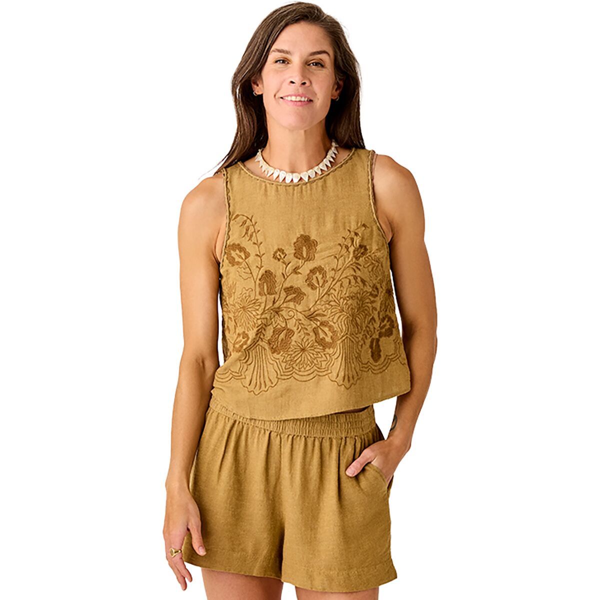 Carve Designs Lou Linen Tank Top - Women's | Golden Chambray