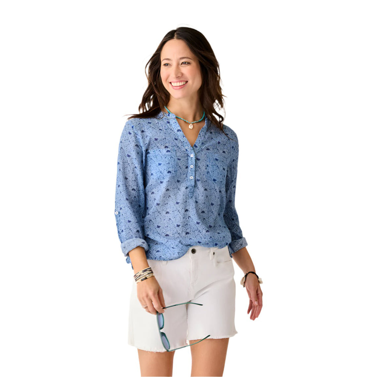 Carve Designs Dylan Gauze Shirt - Women's | Navy Garden