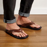Olukai Mea Ola Flip Flop - Men's | Tan/Dark Java
