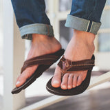 Olukai Mea Ola Flip Flop - Men's | Tan/Dark Java