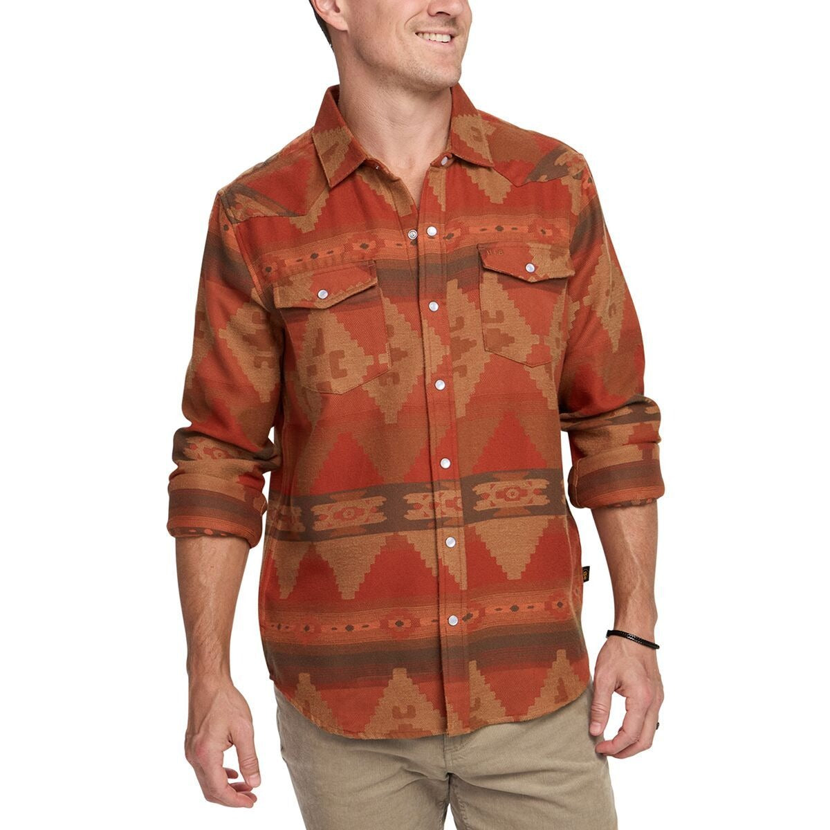 Howler Brothers Sheridan Flannel Shirt - Men's | Mitla Motifs-Terracotta
