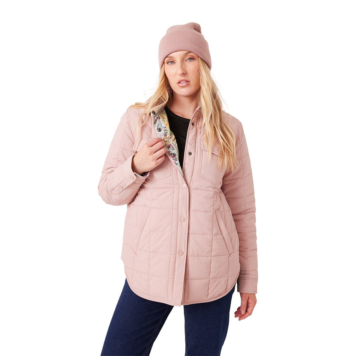 Roxy Alpine Quilted Shacket - Women's | Adobe Rose