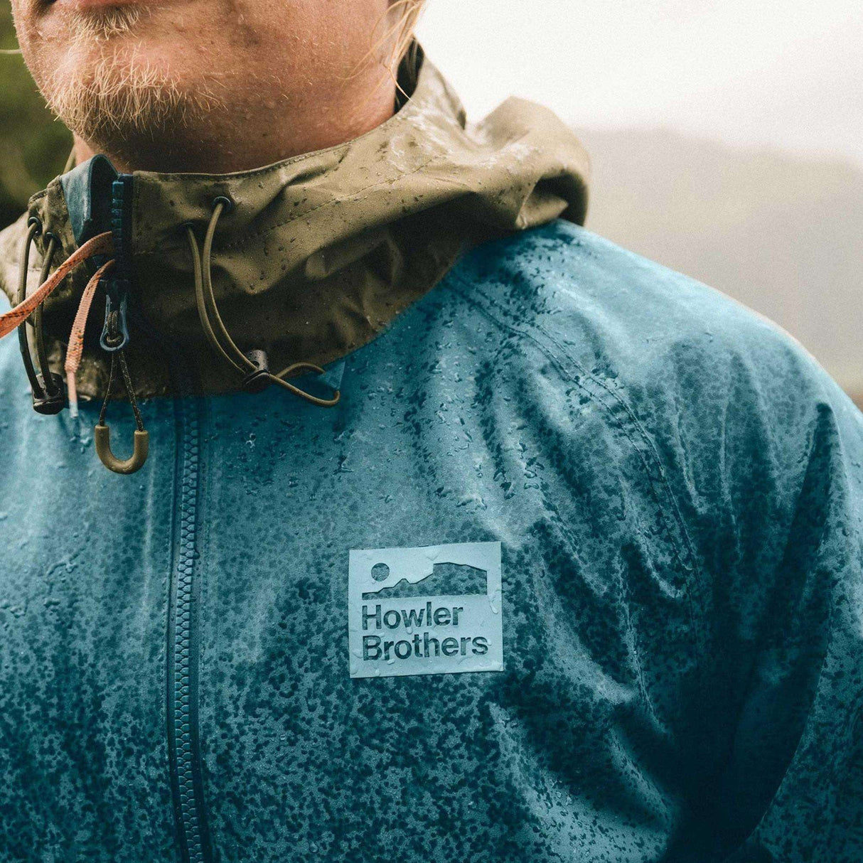 Howler Brothers Storm Splitter Rain Shell Jacket - Men's | Dark Teal/Dark Olive