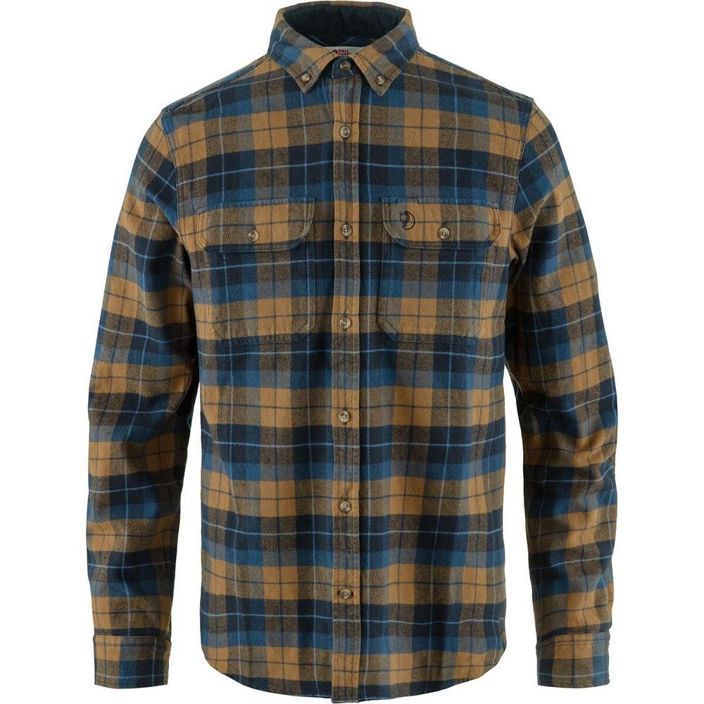 Fjallraven Singi Heavy Regular Fit Flannel Shirt - Men's  | Dark Navy/Buckwheat Brown
