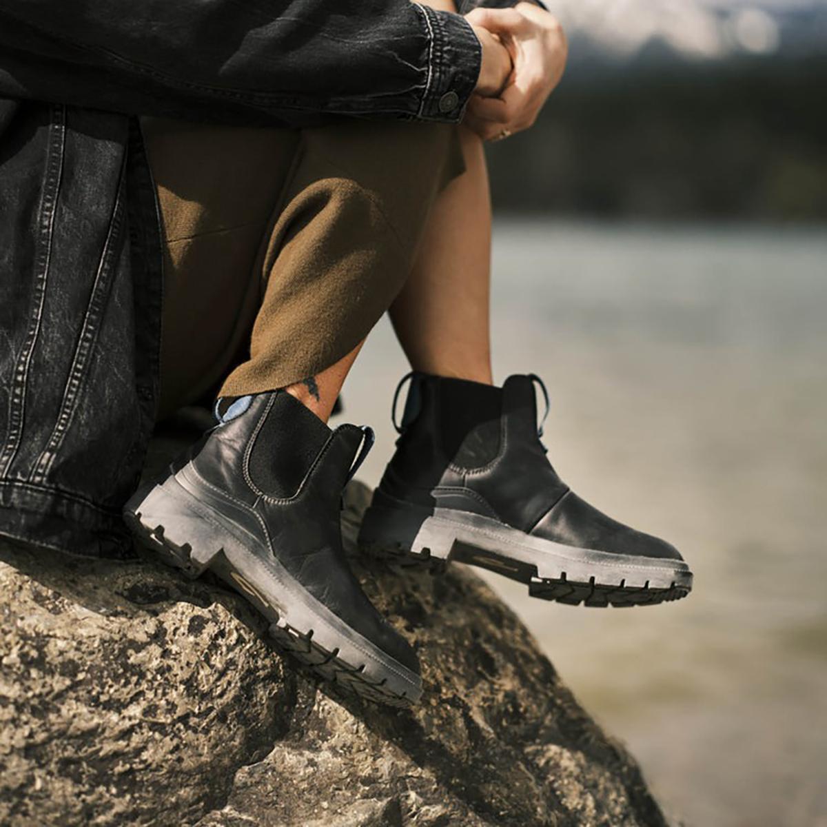 OluKai Hehi Waterproof Chelsea Boot - Women's  | Black/Lagoon