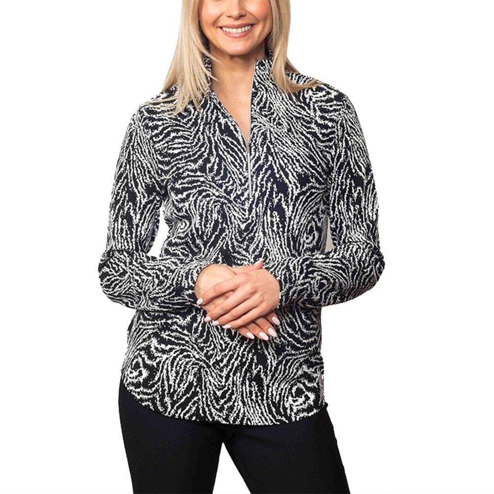 Sno Skins Animal Jacquard 1/4 Zip - Women's  | Black/ White