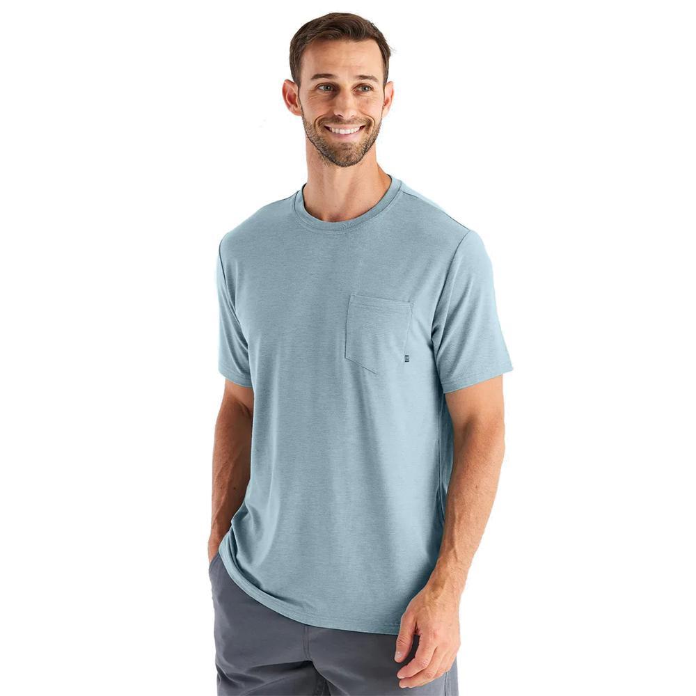 Free Fly Bamboo Flex Pocket Tee - Men's  | Heather Tide