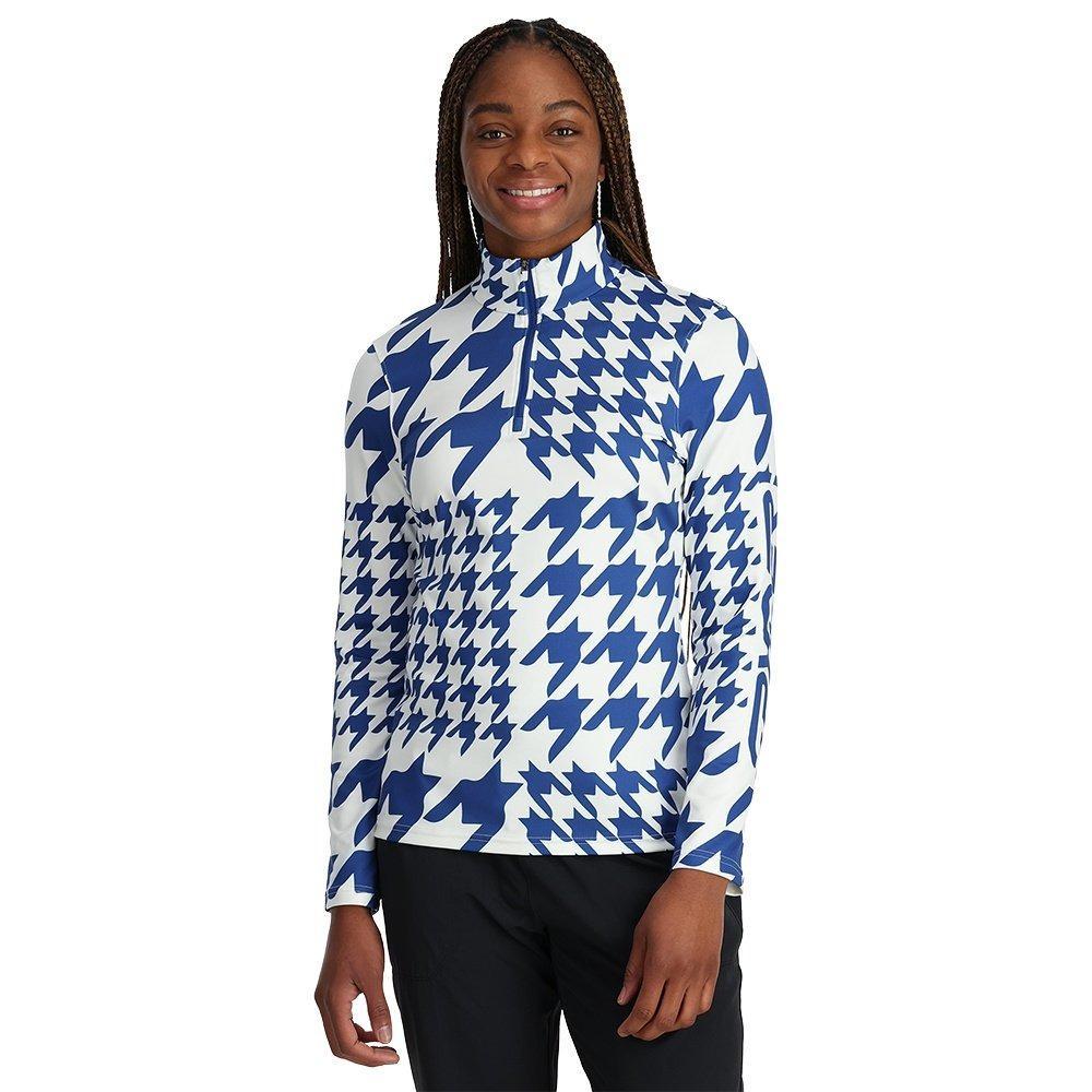 Spyder Houndstooth Half Zip Mid-Layer - Women's  | Electric Blue
