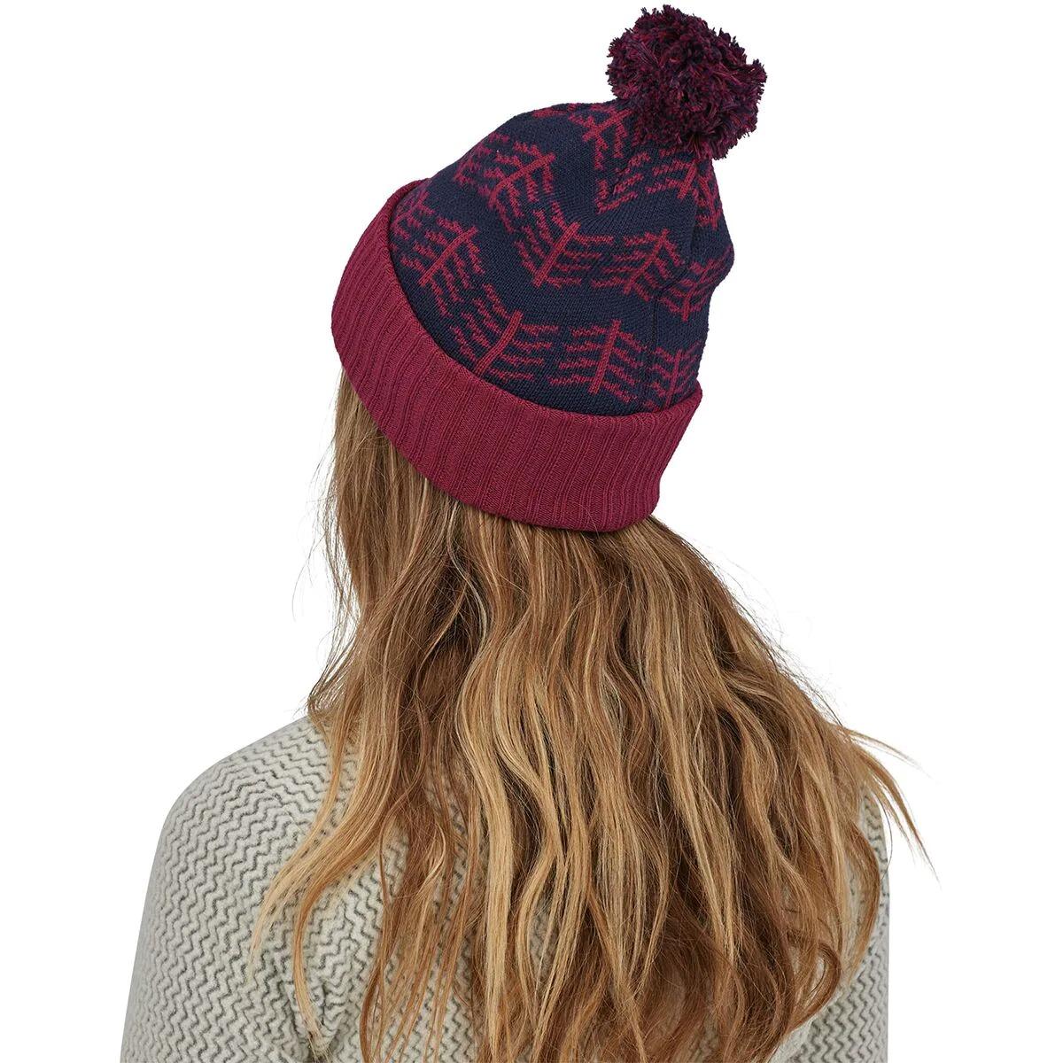 Patagonia Powder Town Beanie  | Line Logo Ridge Patch: Wyoming Green