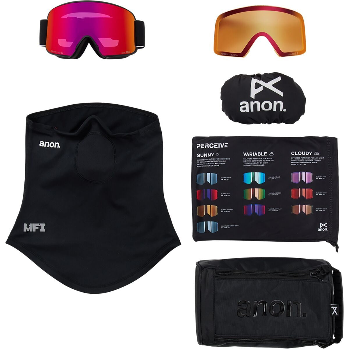 Anon M6 Goggles | Black/Perceive Sunny Red