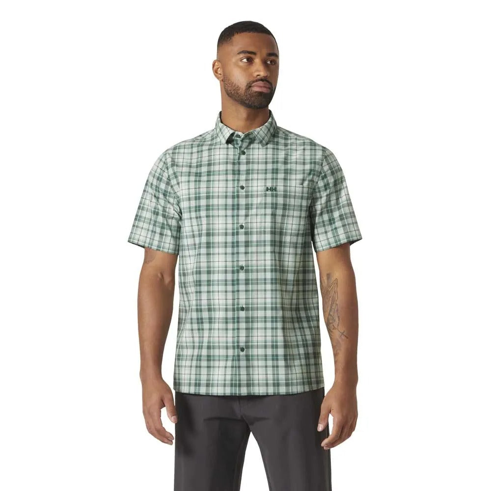 Helly Hansen Fjord QD 2.0 Short-Sleeve Shirt - Men's  | Green Mist Plaid