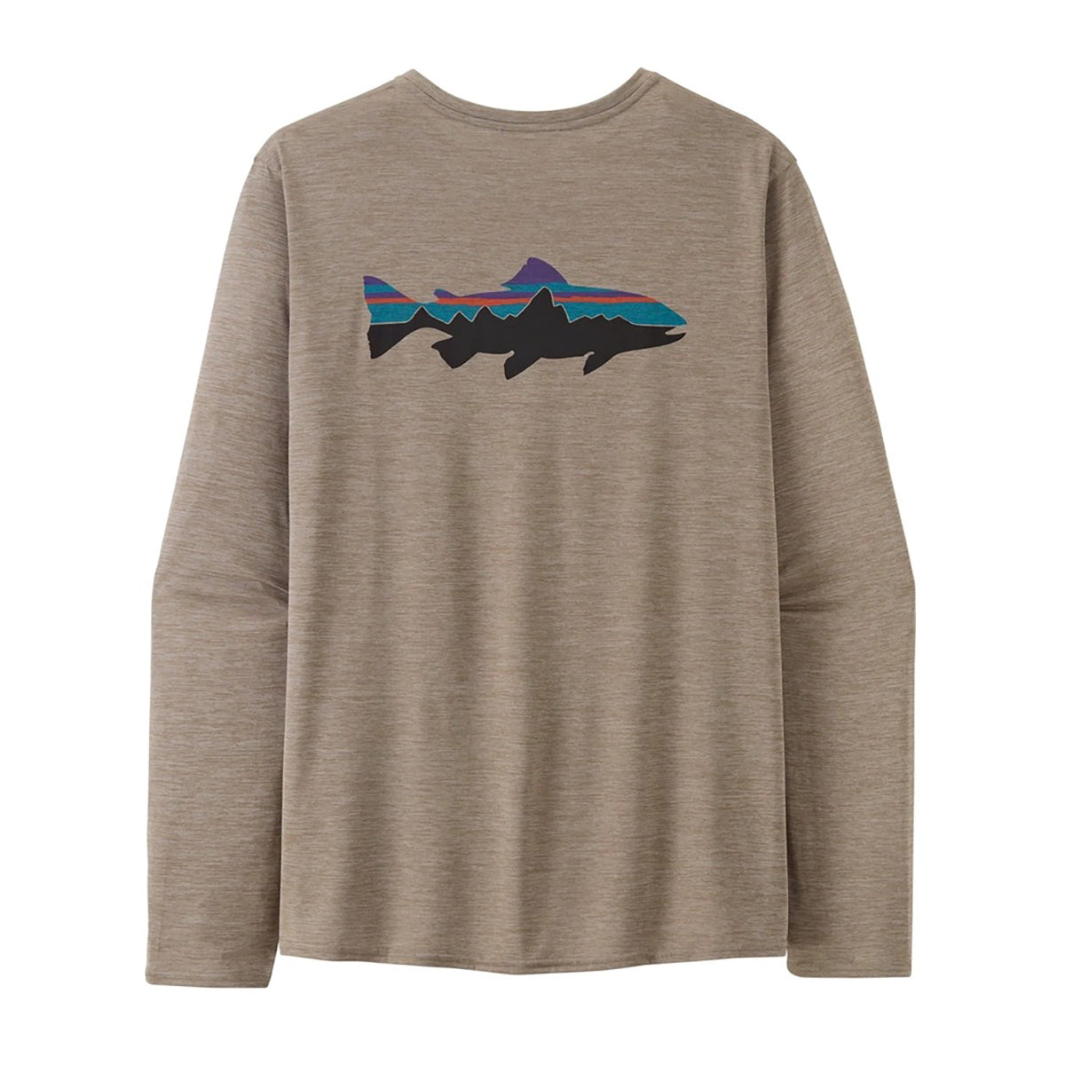 Patagonia Cap Cool Daily Graphic Long-Sleeve Shirt  Waters - Men's  | Fitz Roy Trout: Seabird Gray X-Dye