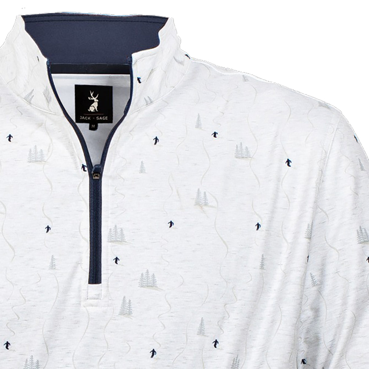 Jack and Sage Pow Turns Performance Tek 1/4-Zip | Snow Grey